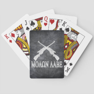 Molon Labe Crossed Rifles 2nd Amendment Playing Cards