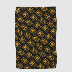 Molon Labe Grunge Gold Spartan Warrior Helmet on a Golf Towel