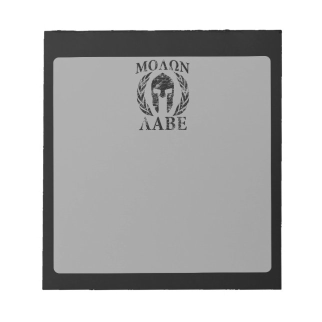 Molon Labe Grunge Spartan Armour Notepad (Front)