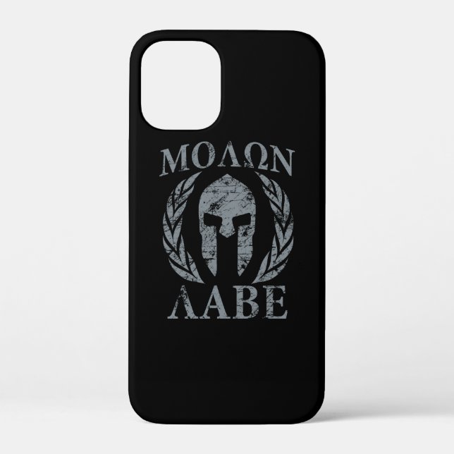 Molon Labe Grunge Spartan Helmet Case-Mate iPhone Case (Back)