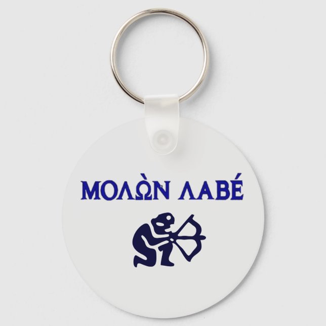Molon Labe in Greek 2nd Amendment Key Ring (Front)
