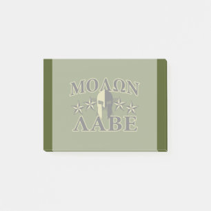 Molon Labe Spartan 5 stars Olive Green Post-it Notes