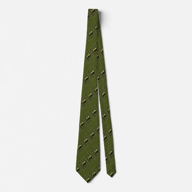 Molon Labe Spartan 5 stars Olive Green Tie (Front)