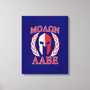 Molon Labe Spartan Armour Laurels Navy Blue Canvas Print