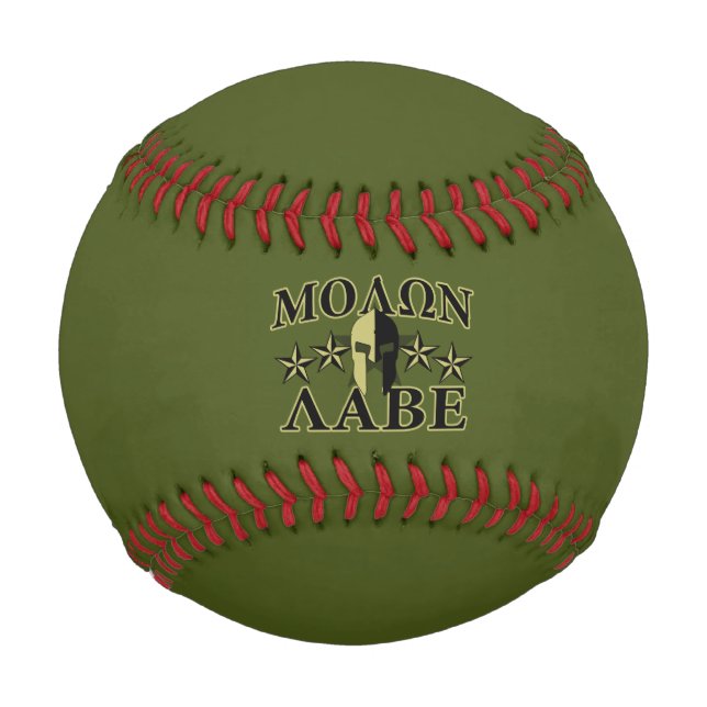 Molon Labe Spartan Helmet 5 stars Baseball (Front)