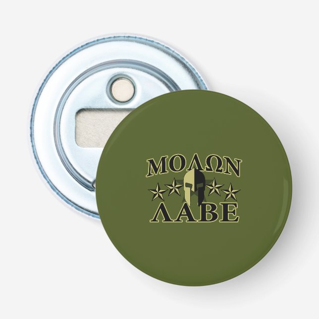 Molon Labe Spartan Helmet 5 stars Bottle Opener (Front)