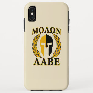 Molon Labe Spartan Helmet Laurels Beige iPhone XS Max Case