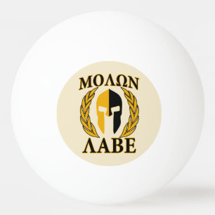 Molon Labe Spartan Helmet Laurels Black Ping Pong Ball