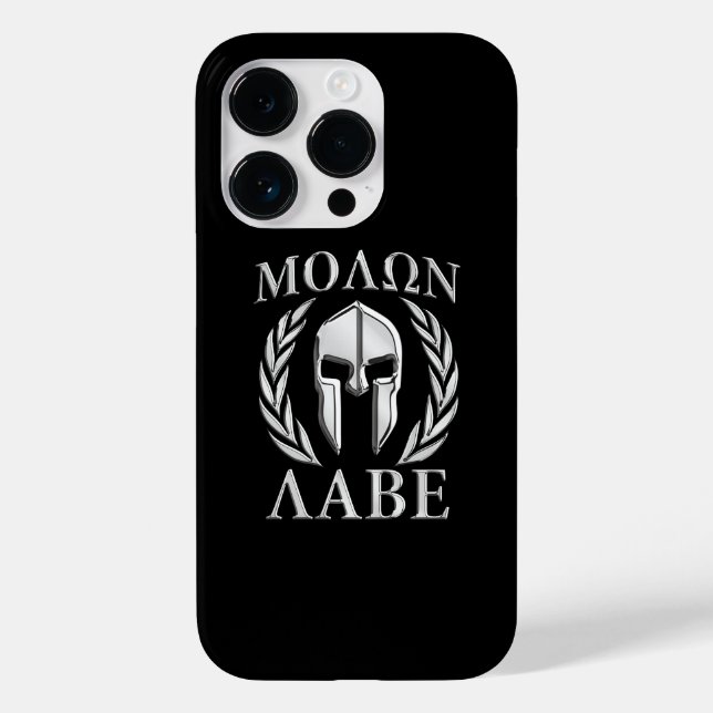 Molon Labe Spartan Helmet Laurels Case-Mate iPhone Case (Back)