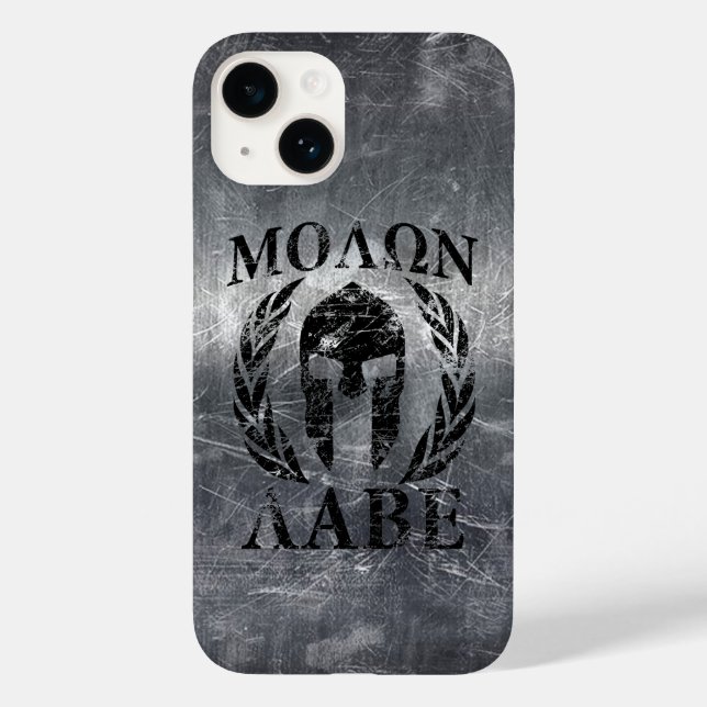 Molon Labe Spartan Helmet Laurels Case-Mate iPhone Case (Back)