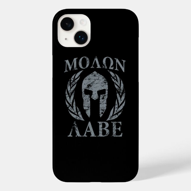 Molon Labe Spartan Helmet Laurels Case-Mate iPhone Case (Back)