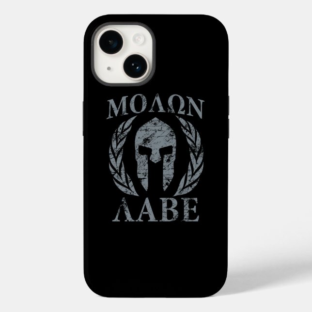 Molon Labe Spartan Helmet Laurels Case-Mate iPhone Case (Back)