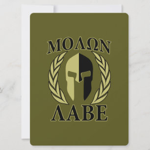 Molon Labe Spartan Helmet Laurels Olive Green