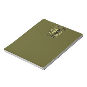Molon Labe Spartan Helmet Laurels Olive Green Notepad