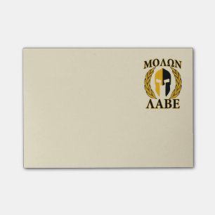 Molon Labe Spartan Helmet Laurels Warm Beige Post-it Notes