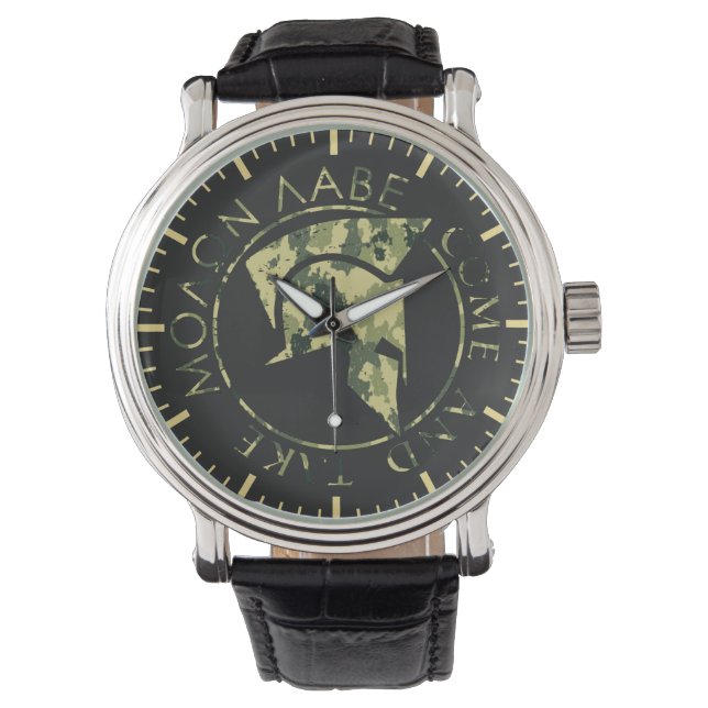 Molon Labe Spartan Helmet Military Camo Watch (Front)
