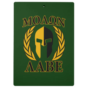 Molon Labe Spartan Laurels Forest Green Decor Clipboard