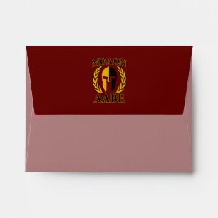 Molon Labe Spartan Mask Laurels Burgundy Envelope