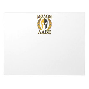 Molon Labe Spartan Mask Laurels Burgundy Notepad