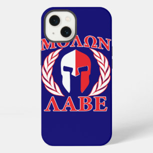 Molon Labe Spartan Mask Laurels Navy Blue iPhone 13 Case