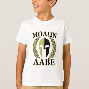 Molon Labe Spartan Mask Laurels Olive Green T-Shirt