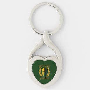 Molon Labe Spartan Mask Laurels on Green Key Ring