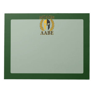 Molon Labe Spartan Mask Laurels on Green Notepad