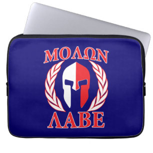 Molon Labe Spartan Mask Laurels Tri Colour Laptop Sleeve