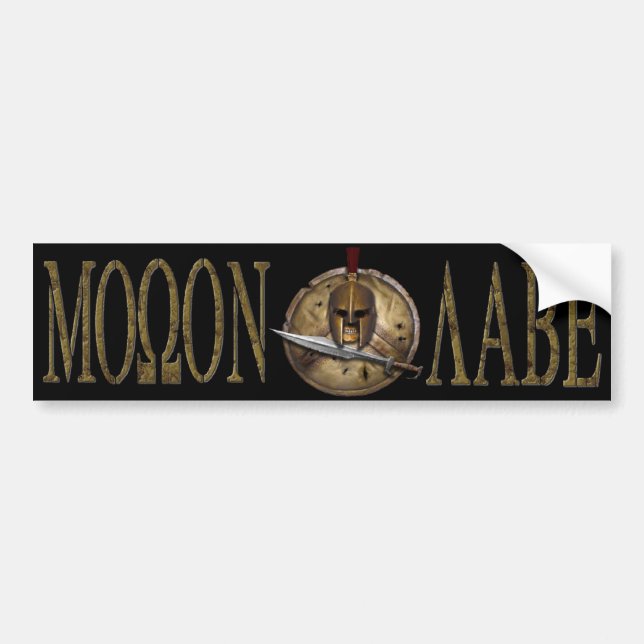 Molon Labe Spartan Sword Bmpr Sticker (Front)