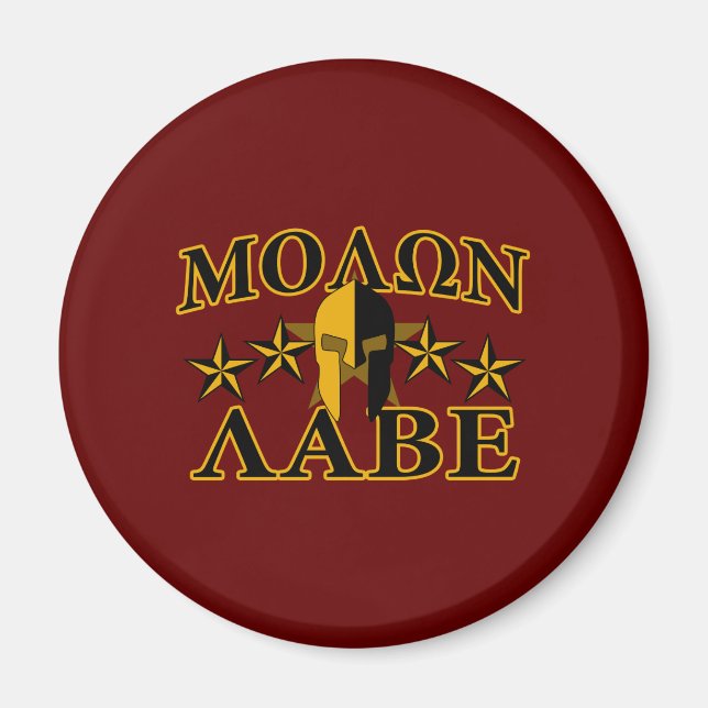 Molon Labe Spartan Warrior 5 stars Burgundy Magnet (Front)