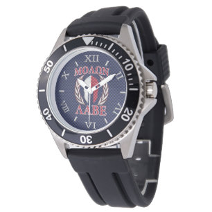 Molon Labe Spartan Warrior Blue Carbon Fibre Dial Watch