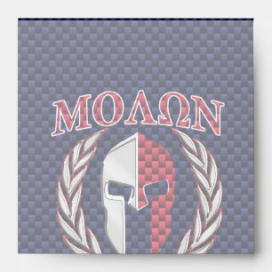 Molon Labe Spartan Warrior Blue Carbon Fibre Print Envelopes