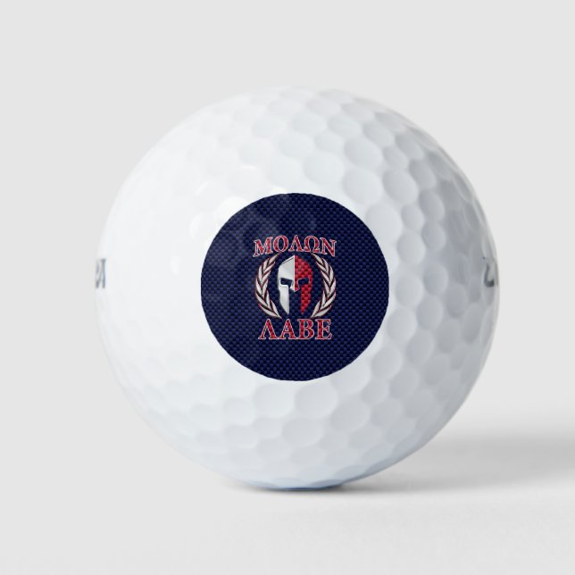 Molon Labe Spartan Warrior Carbon Fibre Print Golf Balls (Front)