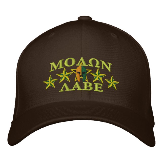 Molon Labe Spartan Warrior Five Stars Embroidered Hat (Front)
