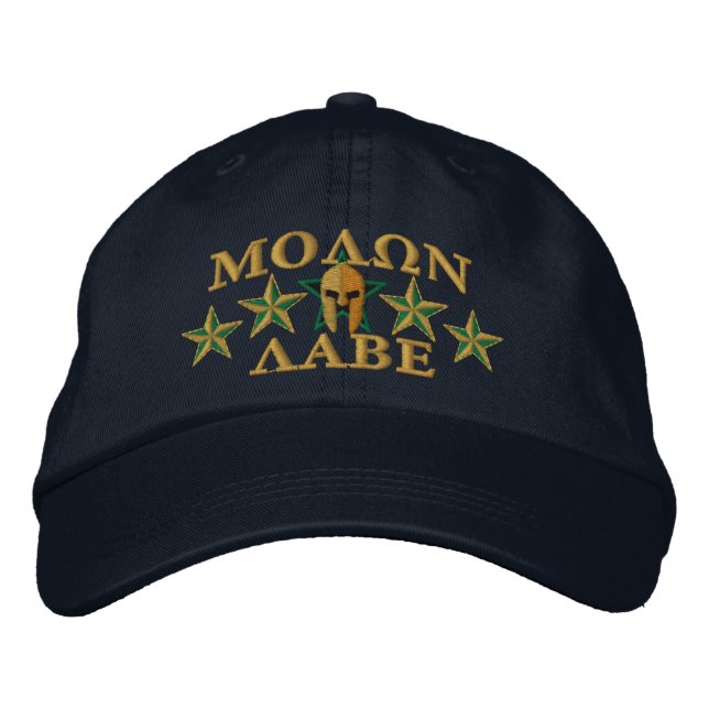 Molon Labe Spartan Warrior Five Stars Embroidered Hat (Front)
