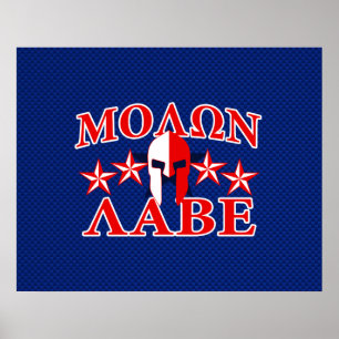 Molon Labe Spartan Warrior Helmet 5 stars Patriot Poster