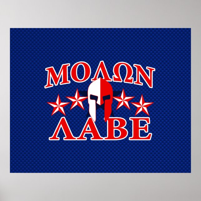 Molon Labe Spartan Warrior Helmet 5 stars Patriot Poster (Front)