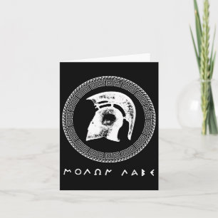 Molon Labe Spartan Warrior Helmet Ancient Greek Wa Card
