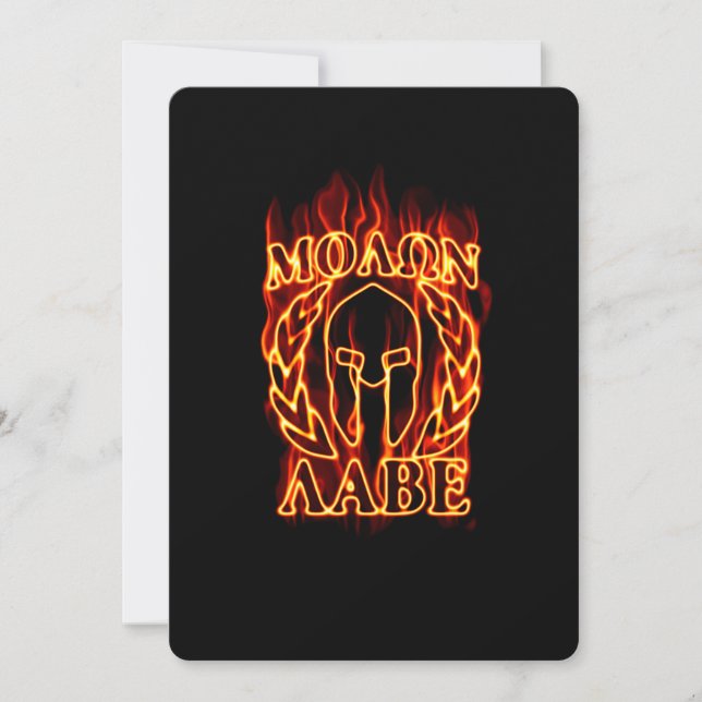 Molon Labe Spartan Warrior in Flames (Front)