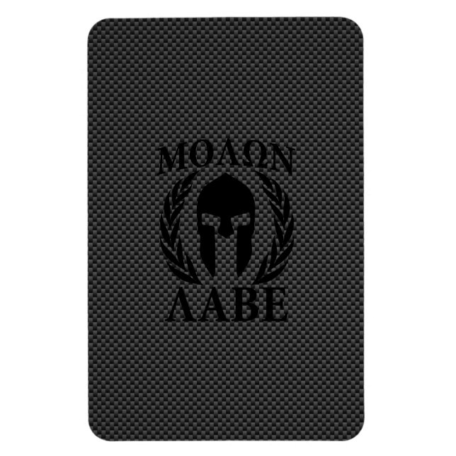 Molon Labe Spartan Warrior Laurels Carbon Decor Magnet (Vertical)