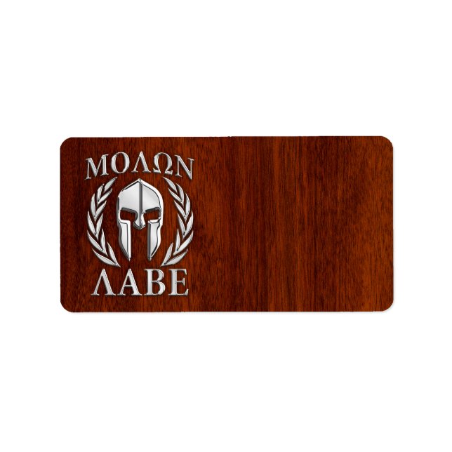 Molon Labe Spartan Warrior Laurels Chro Wood Print Label (Front)