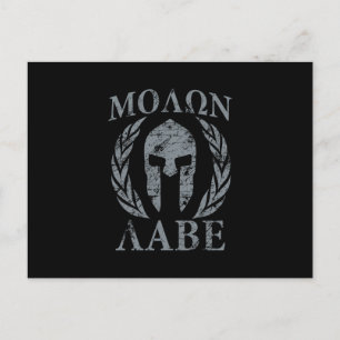 Molon Labe Spartan Warrior Laurels Postcard