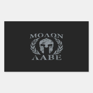 Molon Labe Spartan Warrior Laurels Rectangular Sticker