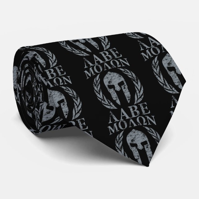 Molon Labe Spartan Warrior Laurels Tie (Rolled)