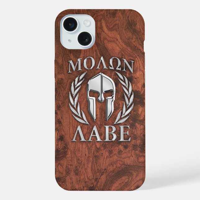 Molon Labe Spartan Warrior Mahogany Print on a iPhone Case (Back)