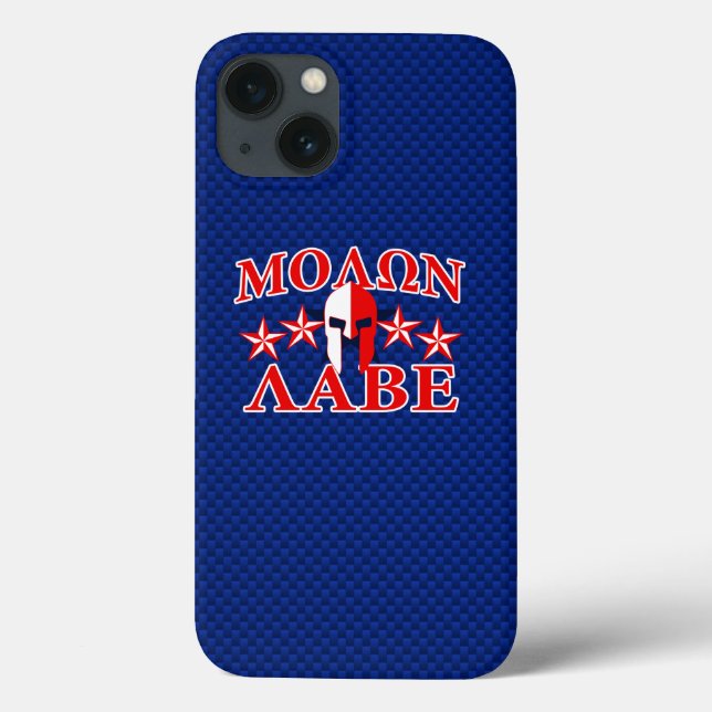 Molon Labe Spartan Warrior Mask 5 stars Patriot Case-Mate iPhone Case (Back)