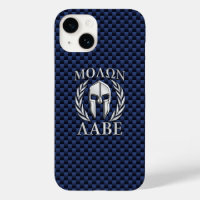 Molon Labe Spartan Warrior navy Carbon Fibre Print
