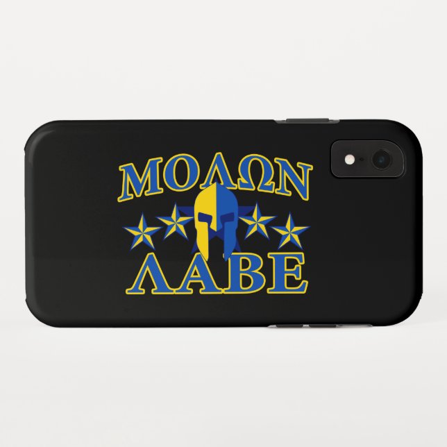 Molon Labe Spartan Warrior Yellow Blue Decor Case-Mate iPhone Case (Back (Horizontal))