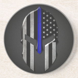 Molon Labe Thin Blue Line Coaster