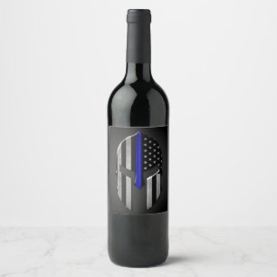 Molon Labe Thin Blue Line Wine Label